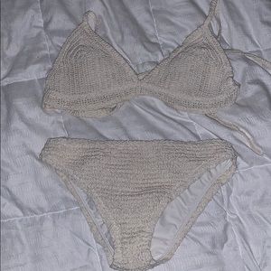 Crochet white bikini